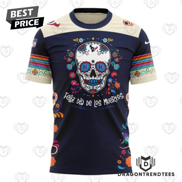 2024 Houston Texans Dia De Los Muertos 3D T-Shirt