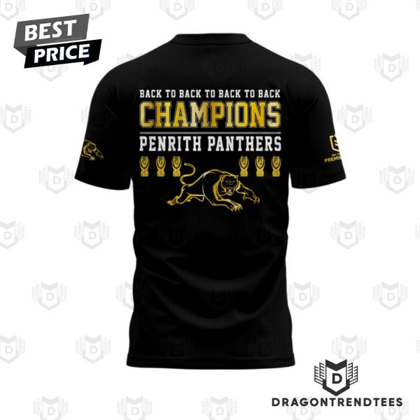 2024 Penrith Panthers National Rugby League Champions Back To Back To Back To Back 3D T-Shirt