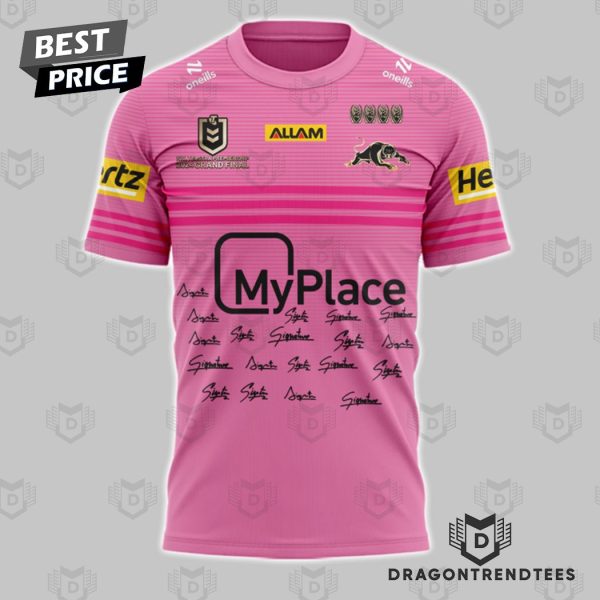 4-In-A-Row Premiers Penrith Panthers 2024 3D T-Shirt Pink