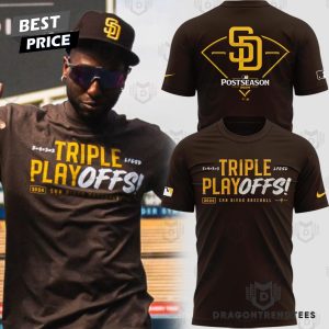 Triple Play Offs 2024 San Diego Padres 3D T-Shirt