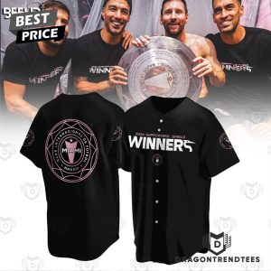 Inter Miami CF 2024 Supporters Shield Winners Baseball Jersey – Black