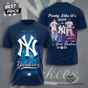 New York Yankees Party Like It 2009 Derek Jeter x Aaron Judge Signature 3D T-Shirt