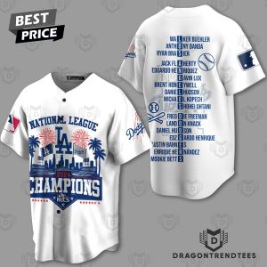 Los Angeles Dodgers 2024 National League Champions Baseball Jersey – White