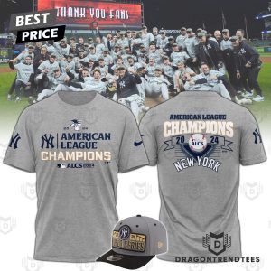 New York Yankees American League Champions 2024 3D T-Shirt – Grey