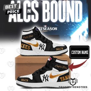 Personalized New York Yankees Fanatics Black 2024 American League Division Series Champions Locker Room Air Jordan 1 High Top