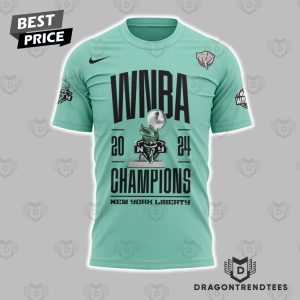 New York Liberty 2024 WNBA Finals Champions Signature 3D T-Shirt