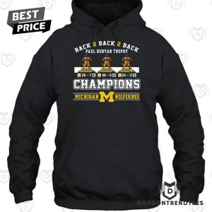 Michigan Wolverines Back 2 Back 2 Back Paul Bunyan Trophy Champions Unisex T-Shirt