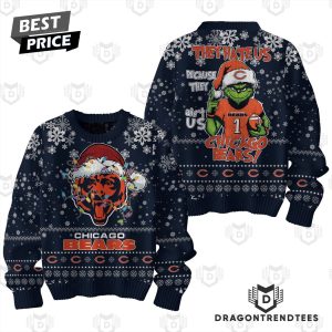 Grinch Chicago Bear They Hate Us Sweater