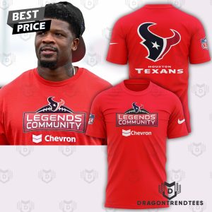 Houston Texans Legends Community Chevron 3D T-Shirt – Red