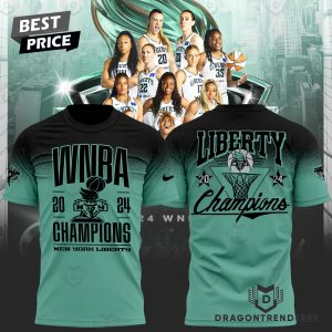 WNBA Finals Champions New York Liberty 3D T-Shirt – Black