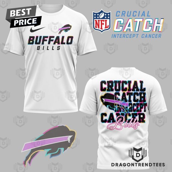 Buffalo Bills – Crucial Catch Intercept Cancer 3D T-Shirt – White