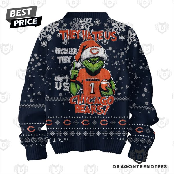 Grinch Chicago Bear They Hate Us Sweater