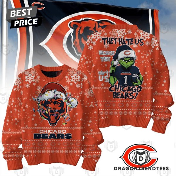 Grinch Chicago Bear They Hate Us Sweater – Orange