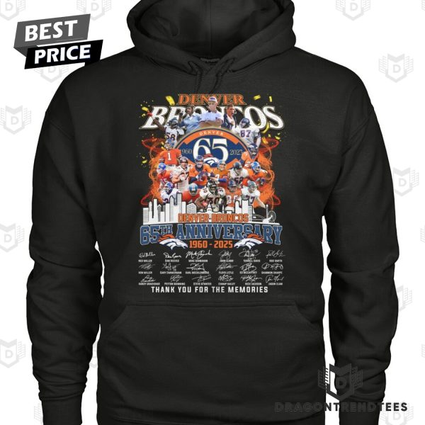 Denver Broncos 1960-2024 65th Anniversary Signature Thank You For The Memories Unisex T-Shirt