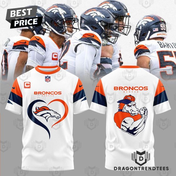 Denver Broncos Logo Version 2024 3D T-Shirt – White