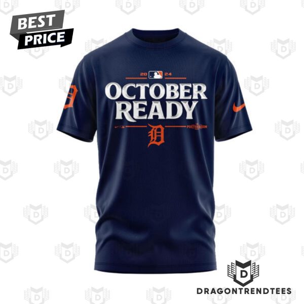 Detroit Tigers Navy 2024 Postseason 3D T-Shirt