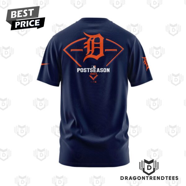 Detroit Tigers Navy 2024 Postseason 3D T-Shirt