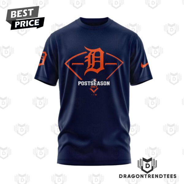 Detroit Tigers Navy 2024 Postseason Locker Room 3D T-Shirt