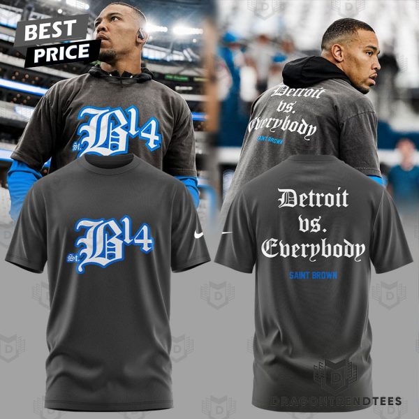 Detroit Vs Everybody Saint Brown – Detroit Lions 3D T-Shirt