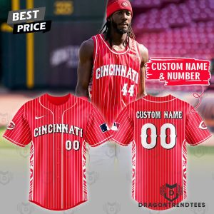 Personalized Cincinnati Reds White Red Stripped Baseball Jersey