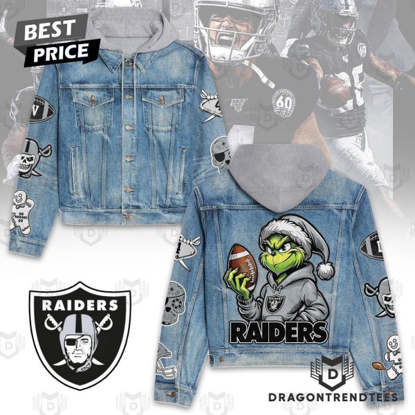 Grinch x Las Vegas Raiders Hooded Denim Jacket