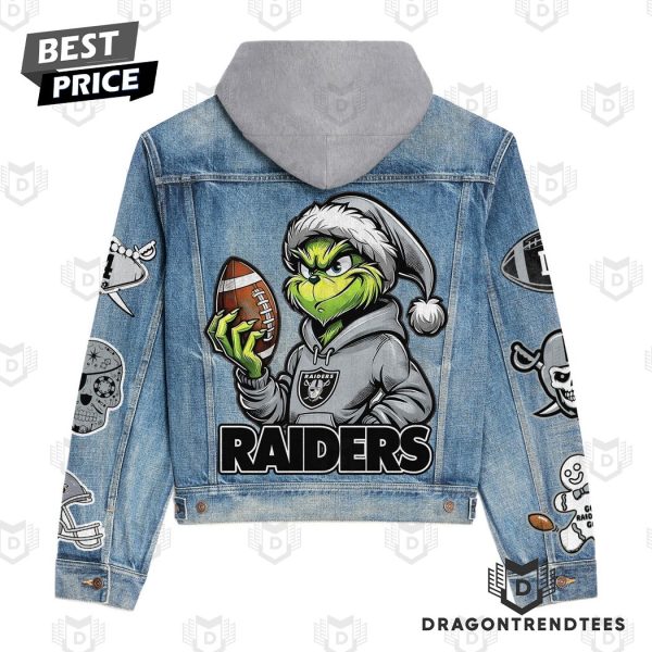 Grinch x Las Vegas Raiders Hooded Denim Jacket