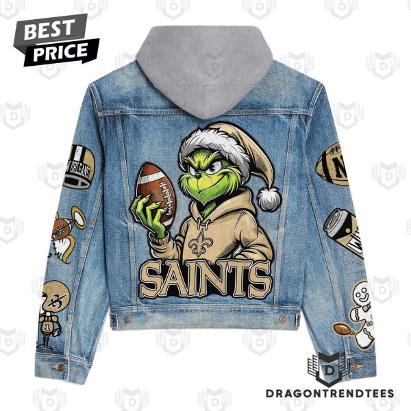 Grinch x New Orleans Saints Hooded Denim Jacket