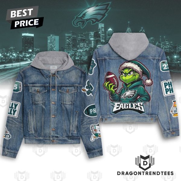 Grinch x Philadelphia Eagles Hooded Denim Jacket