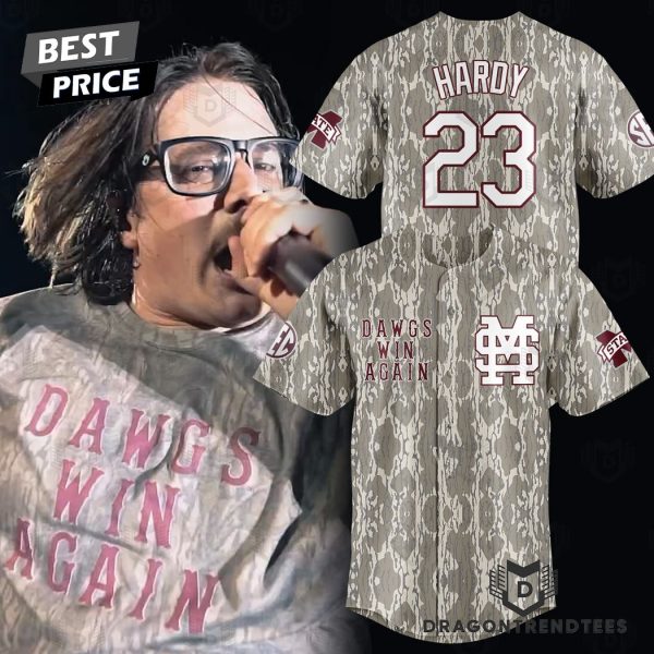 Hardy Mississippi State Bulldogs Vintage Dawgs Win Again Baseball Jersey