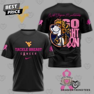 West Virginia Mountaineers – Tackle Breast Cancer Go Fight Win 3D T-Shirt – Black