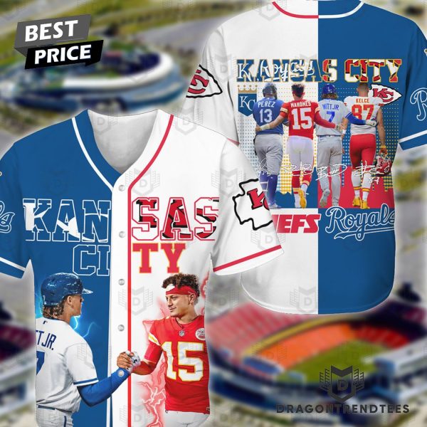 Kansas City Chiefs x Kansas City Royals Signature Baseball Jersey