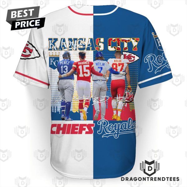 Kansas City Chiefs x Kansas City Royals Signature Baseball Jersey