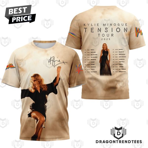 Kylie Minogue Tension Tour 2025 Signature 3D T-Shirt