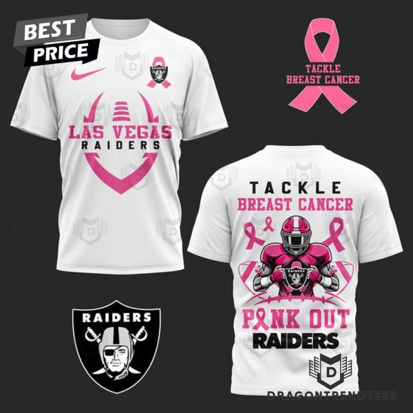 Las Vegas Raiders Tackle Breast Pink Out Raiders 3D T-Shirt