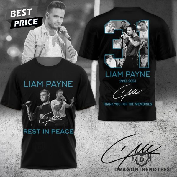 Liam Payne Rest In Peace 1993-2024 Signature Thank You For The Memories 3D T-Shirt