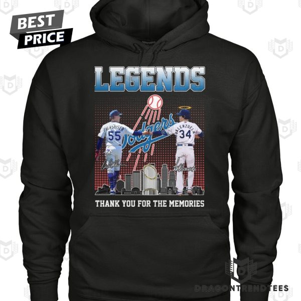 Los Angeles Dodgers Orel Hershiser x Fernando Valenzuela Legends Signature Thank You For The Memories Unisex T-Shirt