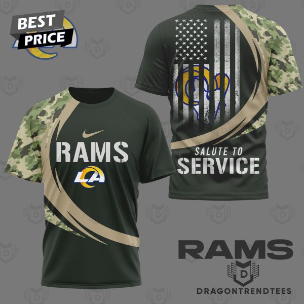 Los Angeles Rams Salute To Service 3D T-Shirt