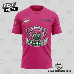 Everett Silvertips 2024 Pink The Rink 3D T-Shirt