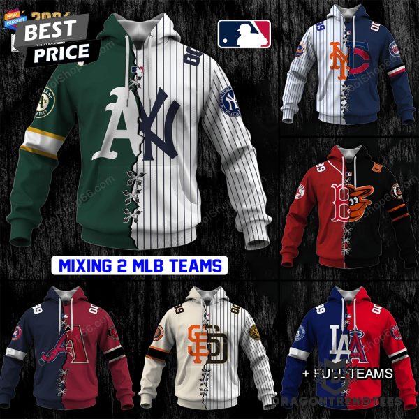 Mix 2 MLB Teams Collection Your Teams Design Hoodie