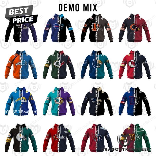 Mix 2 NFL Teams Collection Your Teams Design Hoodie