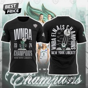 New York Liberty 2024 WNBA Finals Champions Black 3D T-Shirt