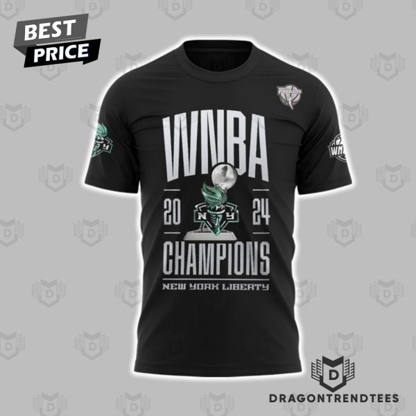 New York Liberty 2024 WNBA Finals Champions Black 3D T-Shirt