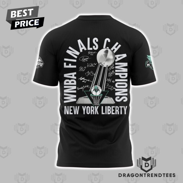 New York Liberty 2024 WNBA Finals Champions Black 3D T-Shirt