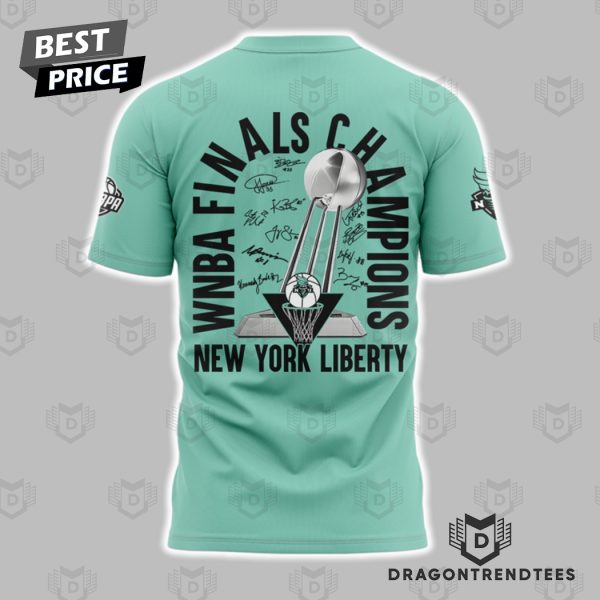 New York Liberty 2024 WNBA Finals Champions Signature 3D T-Shirt