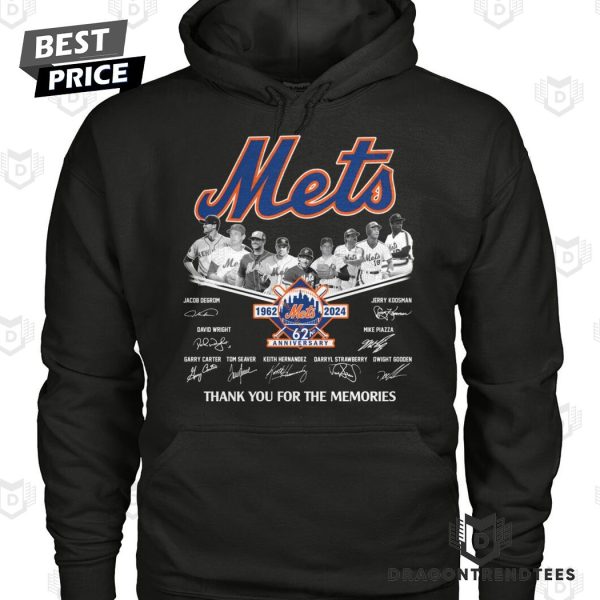 New York Mets 1962-2024 62 Anniversary Signature Thank You For The Memories Unisex T-Shirt