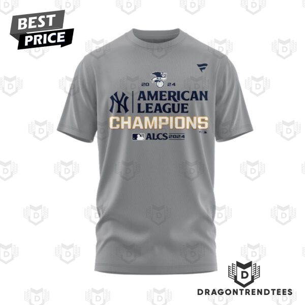 New York Yankees 2024 American League Champions Grey 3D T-Shirt