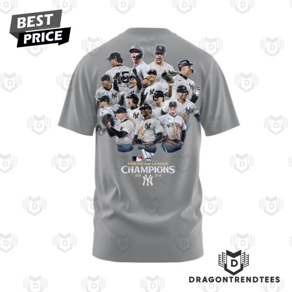 New York Yankees 2024 American League Champions Grey 3D T-Shirt