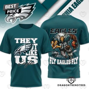 Philadelphia Eagles – They Not Like Us – Fly Eagles Fly 3D T-Shirt