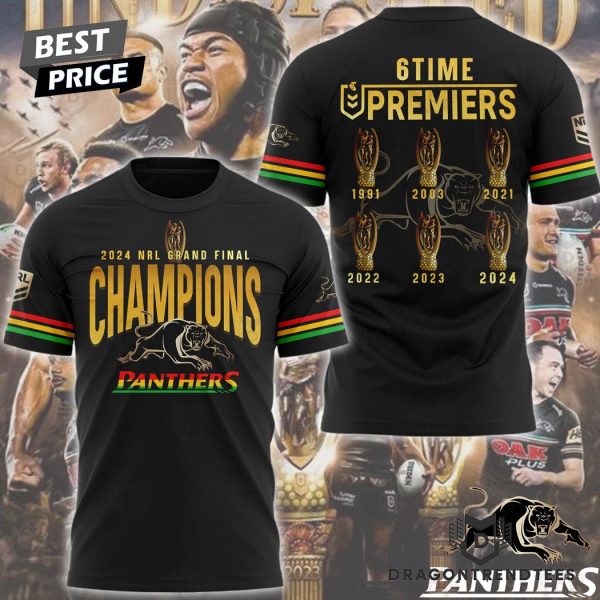 Penrith Panthers 2024 NRL Grand Final Champions 6 Times Premiers 3D T-Shirt