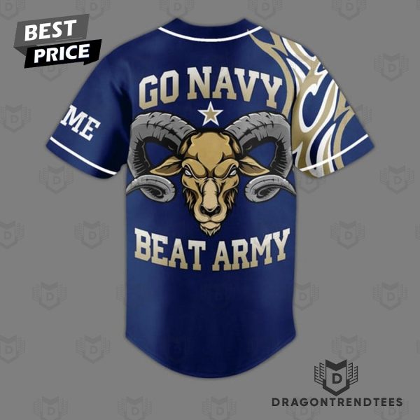 Personalized Navy Midshipmen – Go Navy Beat Army Baseball Jersey